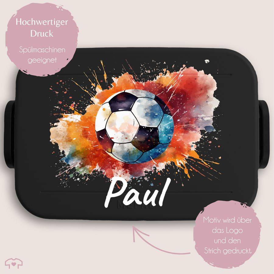 Shirtracer Fußball Brotdose mit Name: T-Shirt Turnbeutel Shirtracer Letzter Tag