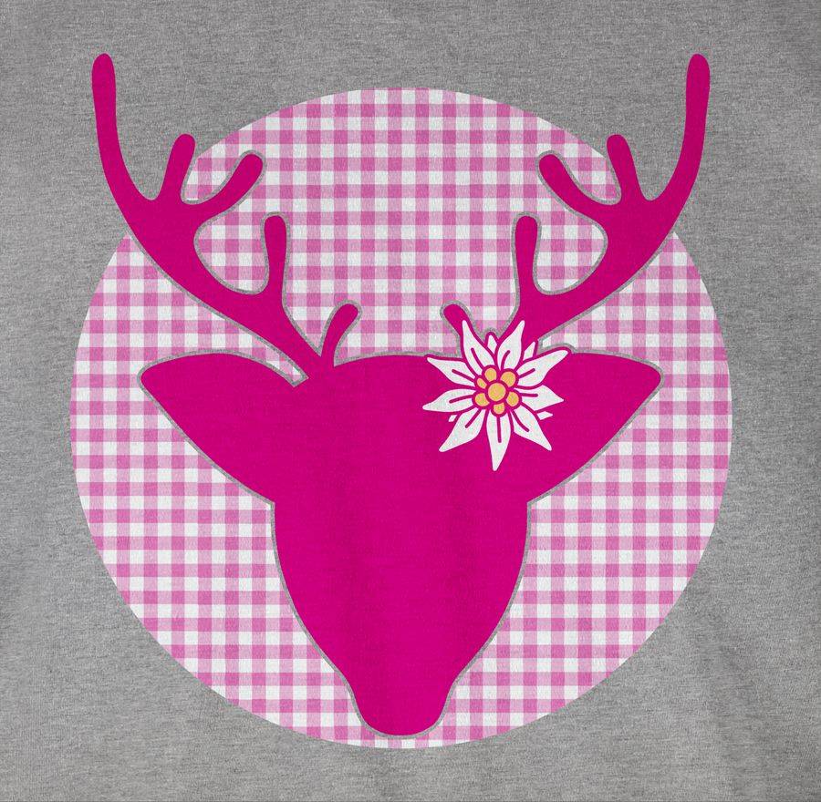 Shirtracer Oktoberfest Hirsch mit Edelweiß - Fuchsia: Tshirt Turnbeutel Shirtracer Bis zu 65% Rabatt