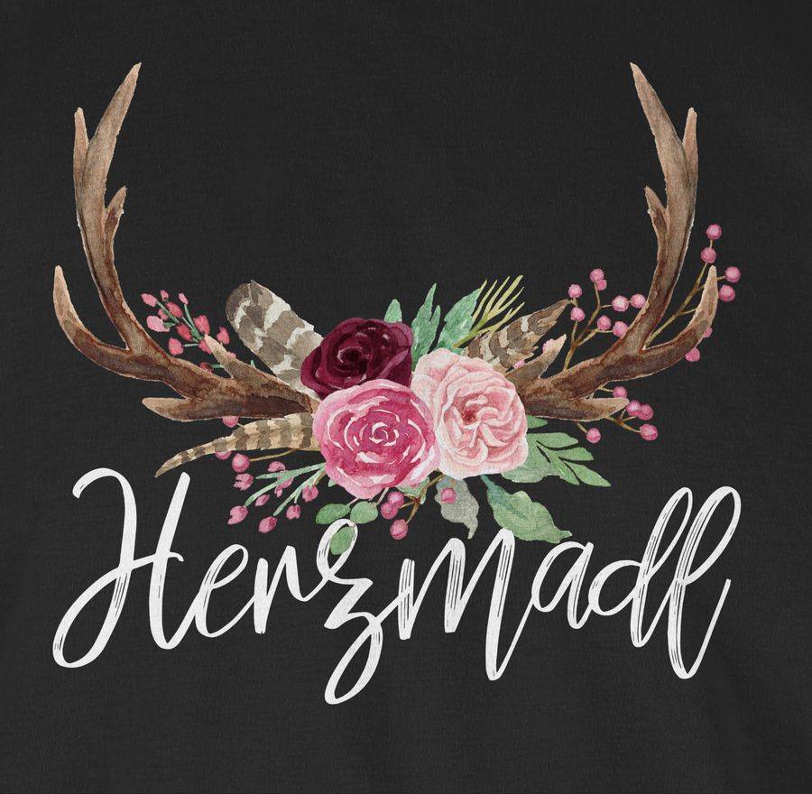 Shirtracer Herzmadl Geweih - weißer Schriftzug: Tshirt Gym Bag Shirtracer Sonderangebot der Fabrik