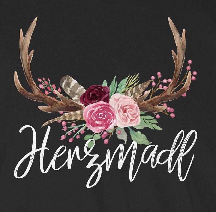 Shirtracer Herzmadl Geweih - weißer Schriftzug: Tshirt Gym Bag Shirtracer Vierteljährliche Förderung