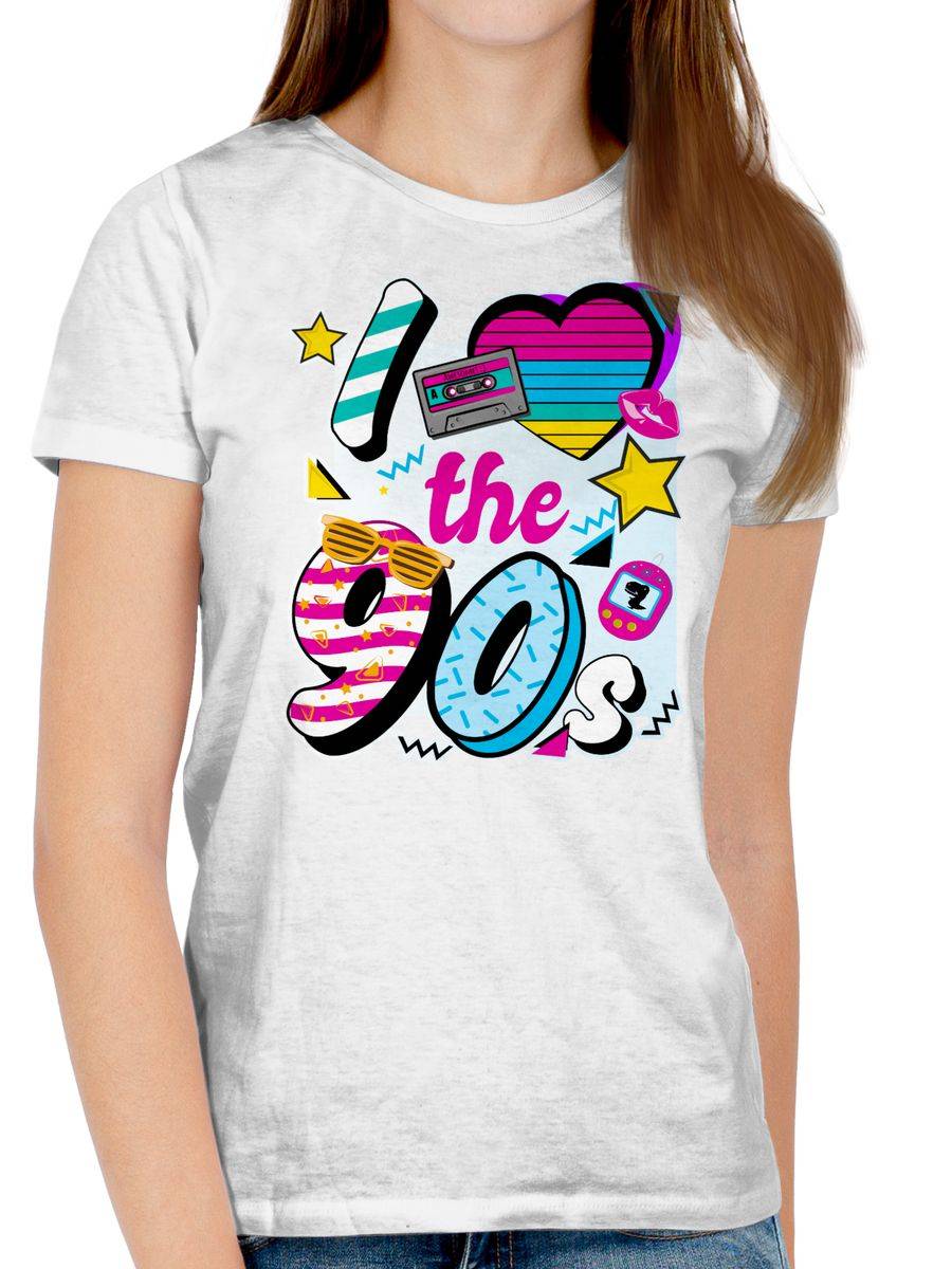 Shirtracer I love the 90s bunt: T-Shirt Turnbeutel Shirtracer Speichern exportieren