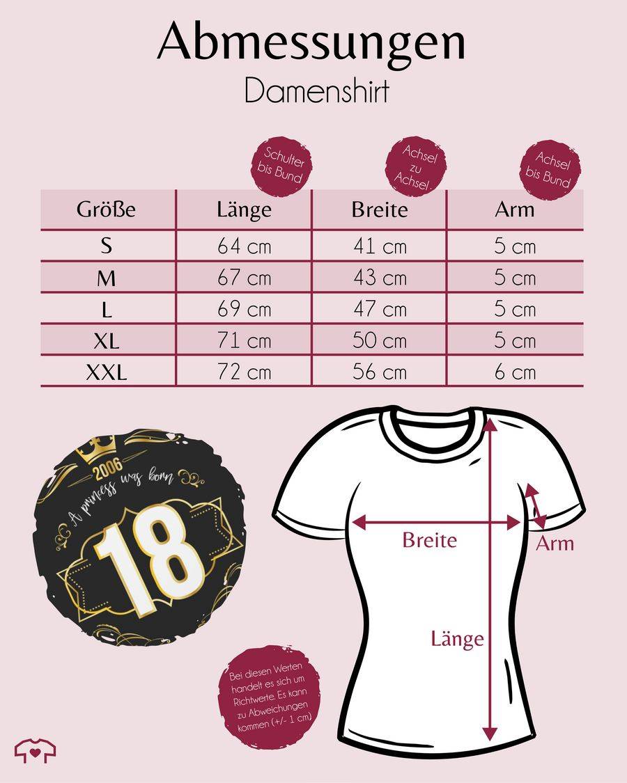 Shirtracer Achtzehnter Prinzessin Mädchen 2006 Shirts & Mehr Shirtracer zollfrei