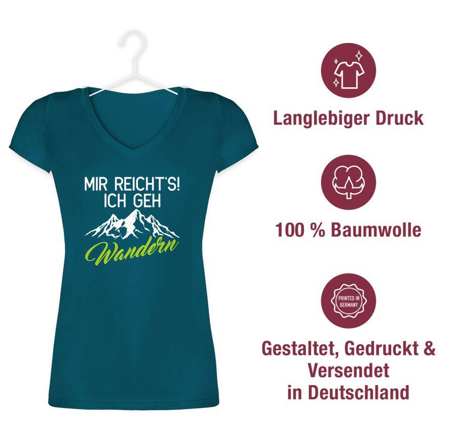 Shirtracer Mir reichts ich geh wandern weiß/grün: T-Shirt Rucksack Shirtracer Rabatte dieses Monats