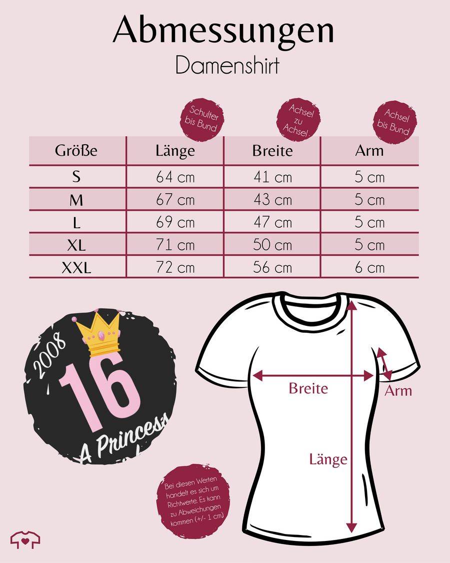 Shirtracer Sechzehnter Mädchen Princess 2008: Tshirt Turnbeutel Shirtracer im Angebot