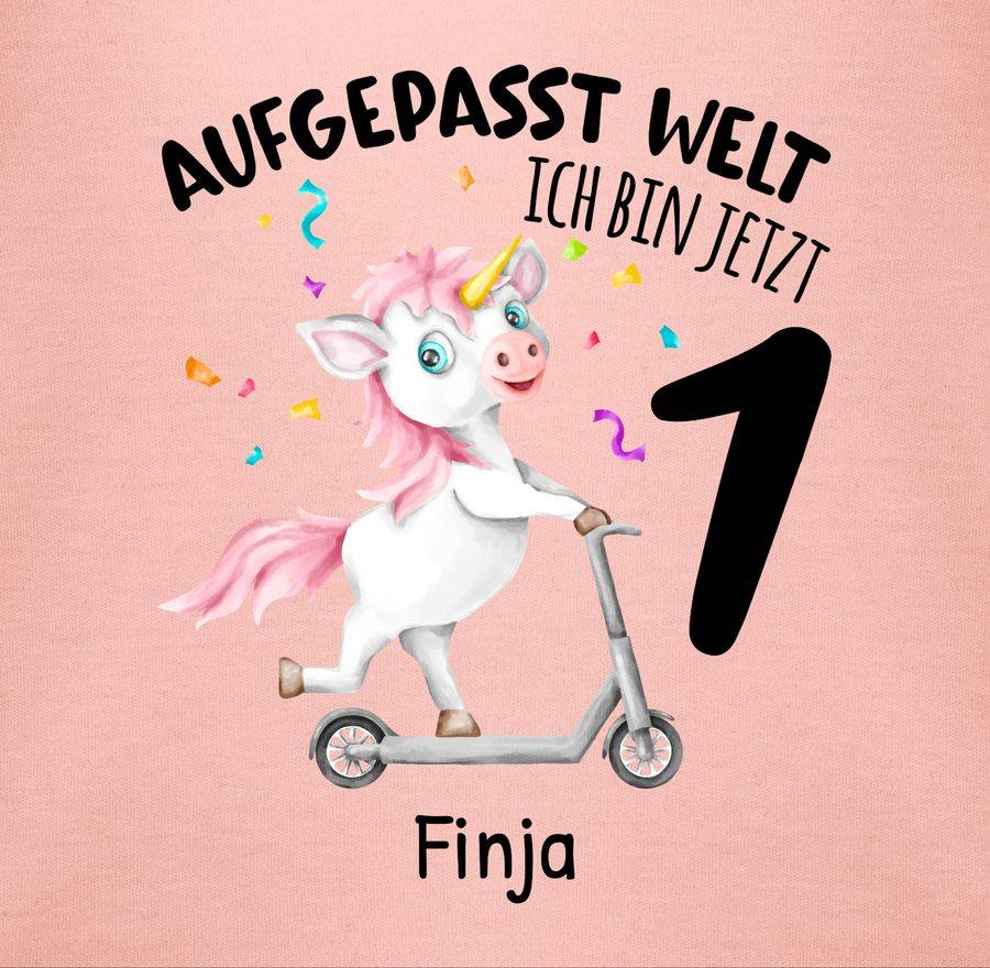 Shirtracer Aufgepasst Welt - Ich bin jetzt 1 - Geburtstagsoutfit Einhorn Ich bin 1 Geschenk Shirtracer Blitzangebot