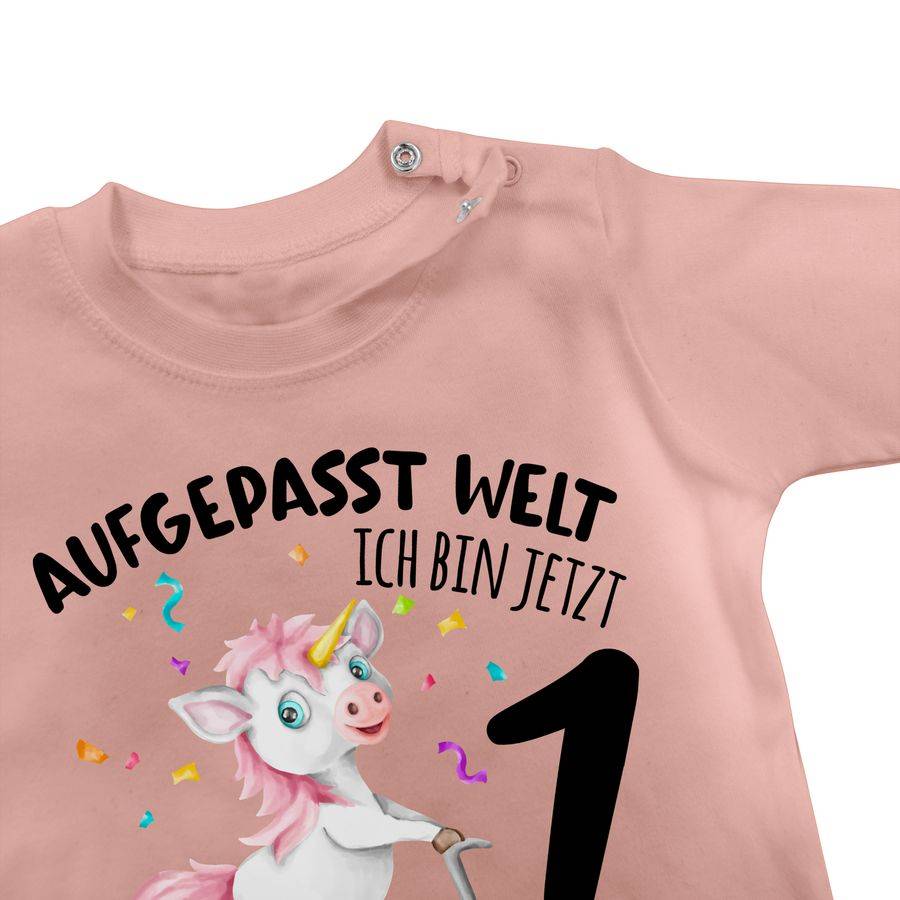 Shirtracer Aufgepasst Welt - Ich bin jetzt 1 - Geburtstagsoutfit Einhorn Ich bin 1 Geschenk Shirtracer Blitzangebot
