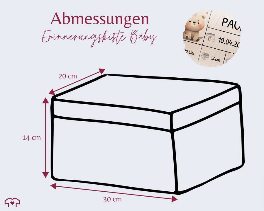 Shirtracer Holzkiste zur Geburt Baby Personalisierte mit Bär Baby Erinnerungsbox Geschenk zur Geburt Shirtracer Große Rabatte