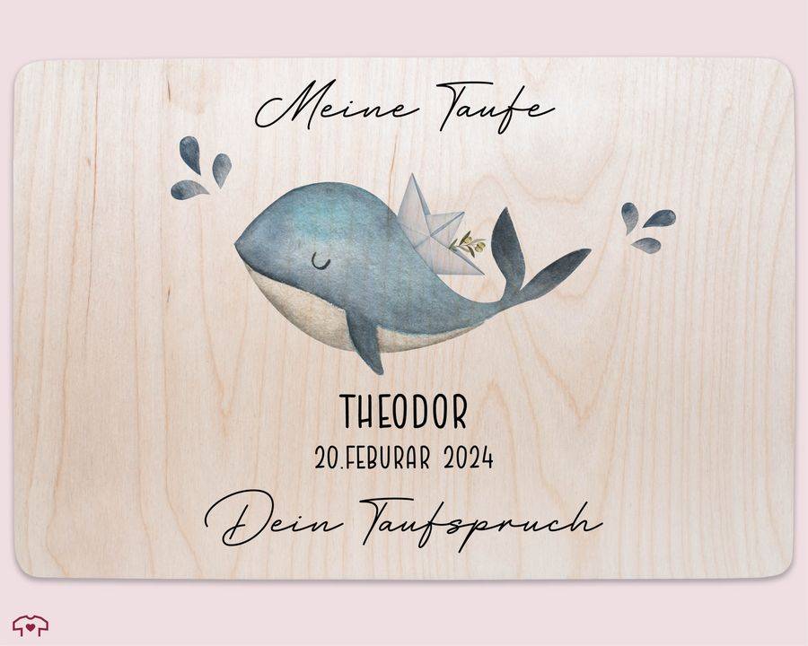 Shirtracer Meine Taufe Wunschtext mit Wal und Name Taufe Erinnerungsbox Taufgeschenk Erinnerungen an die Taufe Shirtracer Letzte 3 Tage