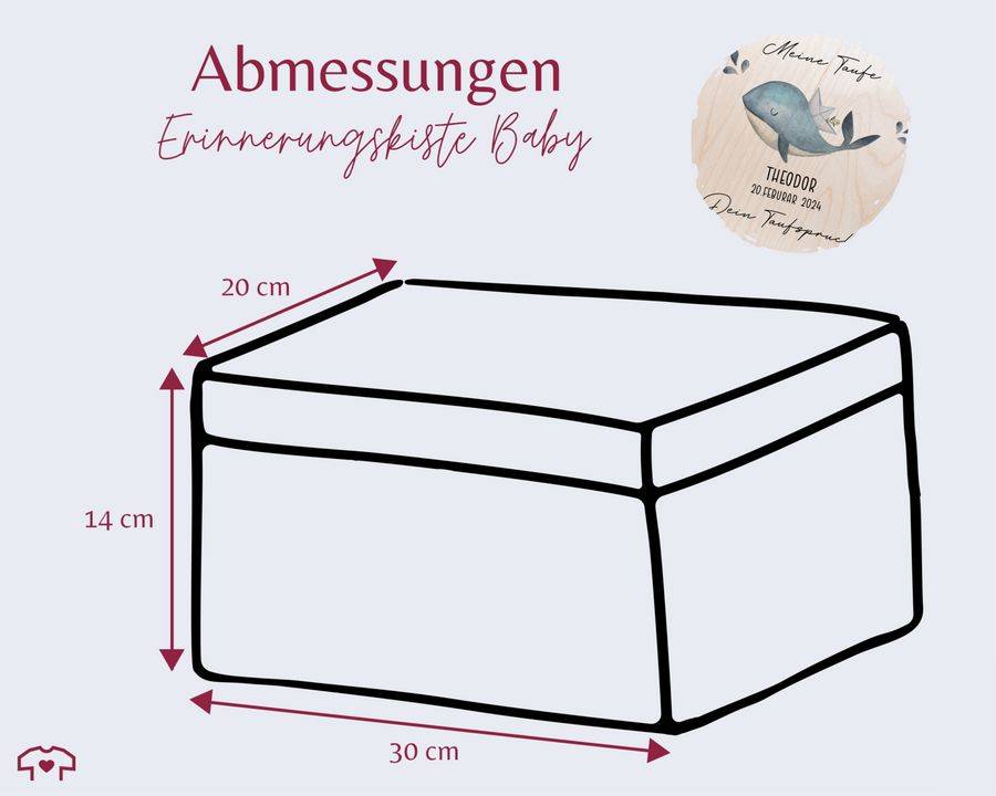 Shirtracer Meine Taufe Wunschtext mit Wal und Name Taufe Erinnerungsbox Taufgeschenk Erinnerungen an die Taufe Shirtracer Letzte 3 Tage