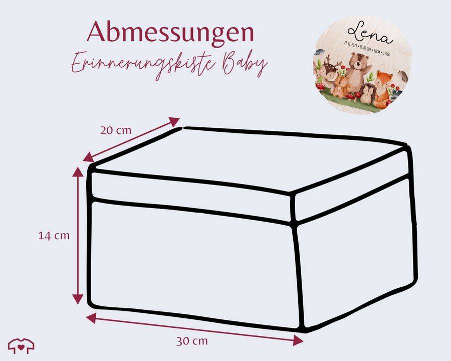 Shirtracer Baby Erinnerungsbox Waldtiere Holzkiste zur Geburt Personalisiert mit Name Dat Shirtracer Vierteljährliche Förderung