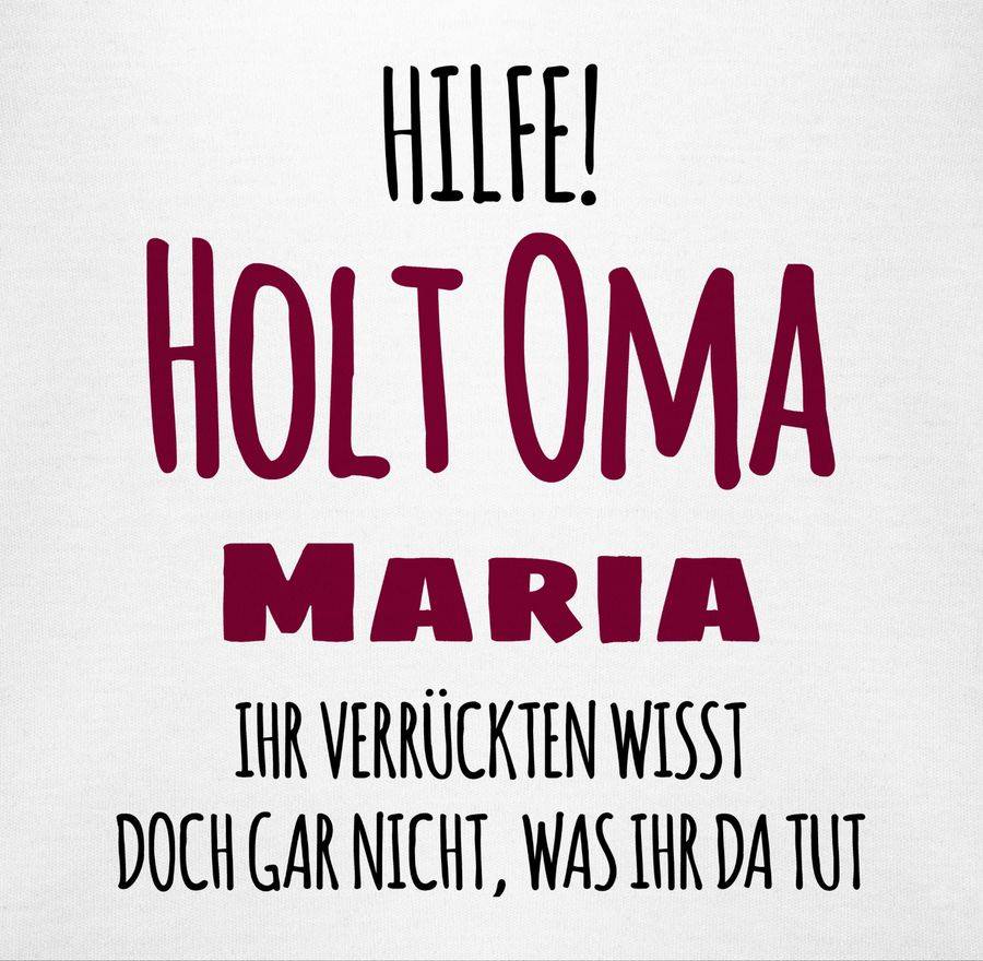 Shirtracer Hilfe Holt Oma - Geschenk zur Geburt Omi: Tshirt Turnbeutel Shirtracer Fabrikladen
