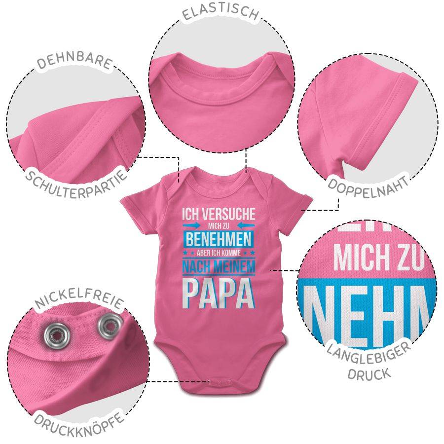 Shirtracer Ich versuche mich zu benehmen aber ich komme nach meinem Papa blau: Tshirt Rucks Shirtracer Fabrikverkauf