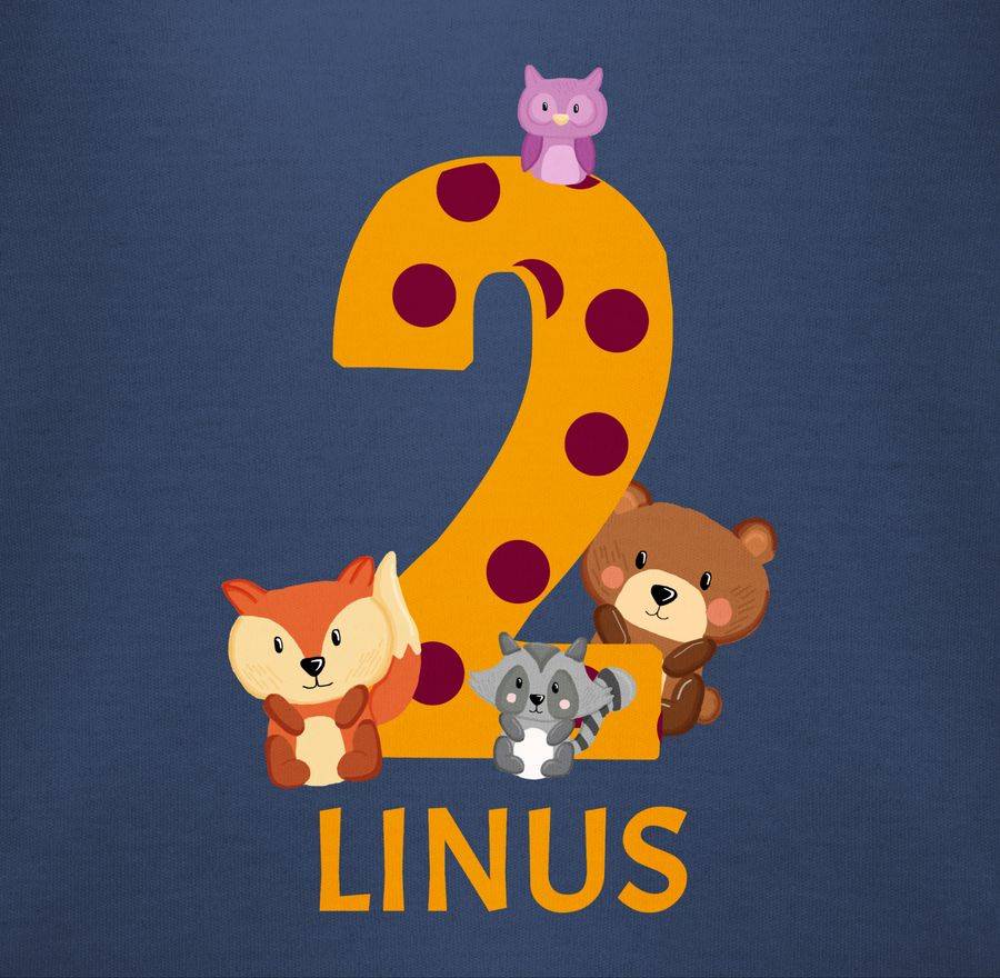 Shirtracer Waldtiere - Bär Waschbär Fuchs Eule zum Zweiten: Tshirt Turnbeutel Shirtracer Begrenztes Angebot