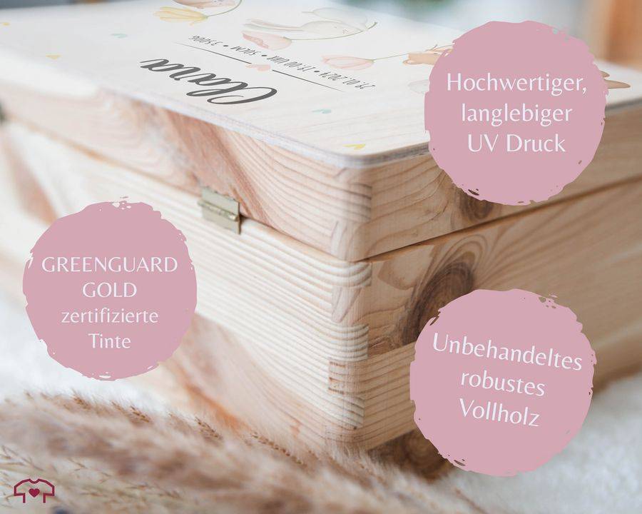 Shirtracer Erinnerungskiste Baby Personalisiert Erinnerungsbox Baby Erinnerungen Waldtiere Bär Fuchs Hase Eichhörnchen Shirtracer Black Friday