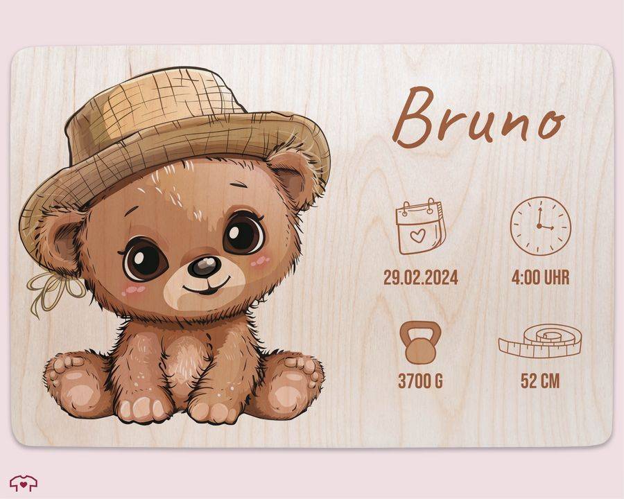 Shirtracer Erinnerungskiste Geburt mit Bär und Name Geschenk Geburt Personalisiert Personalisierte Babybox Shirtracer Heißer Verkauf