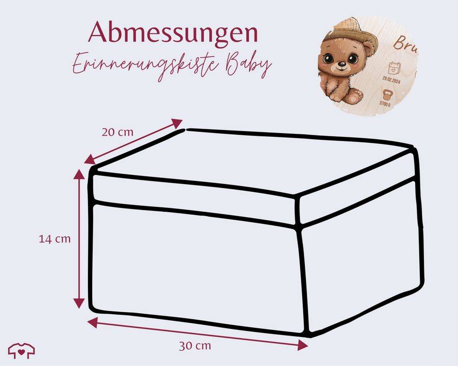 Shirtracer Erinnerungskiste Geburt mit Bär und Name Geschenk Geburt Personalisiert Personalisierte Babybox Shirtracer Heißer Verkauf