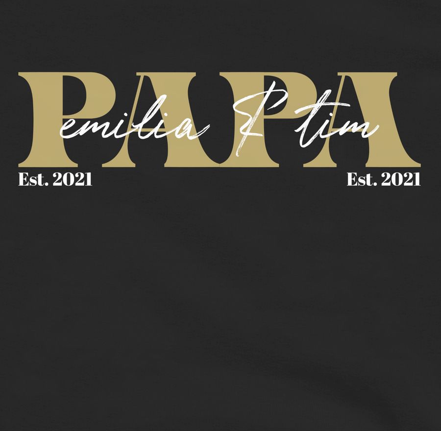 Shirtracer PAPA Geschenk mit Namen Kinder Datum Geburtsjahr Weihnachten Geburtstag: T-Shirt Shirtracer Tiefpreis