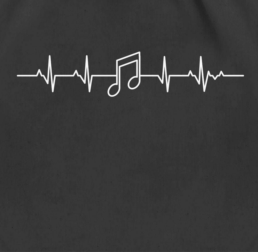 Shirtracer Herzschlag Musik Note: Tshirt Turnbeutel Shirtracer JETZT KAUFEN