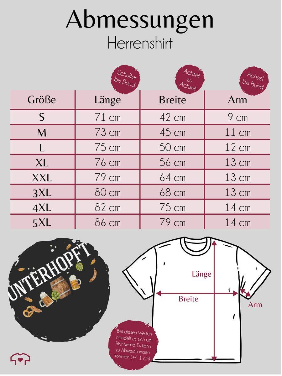 Shirtracer Unterhopft - Schriftzug und Volksfest Symbole: T-Shirt Turnbeutel Shirtracer Letzter Tag