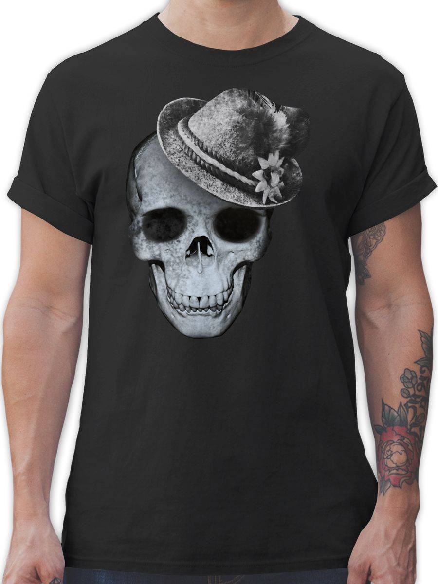 Shirtracer Totenkopf mit Filzhut: T-Shirt Gym Bag Shirtracer Super Rabatt