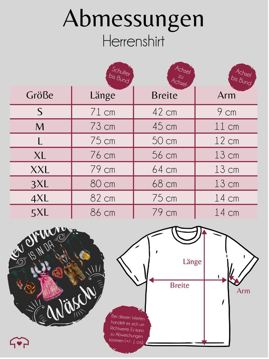 Shirtracer Mei Tracht is in da Wäsch - Wäscheleine - weißer Schriftzug: Tshirt Turnbeutel Shirtracer Flash Sale