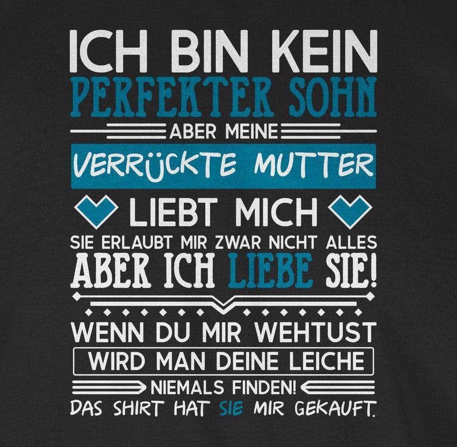 Shirtracer Ich bin kein perfekter Sohn - weiß: T-Shirt Gym Bag Shirtracer Begrenztes Angebot