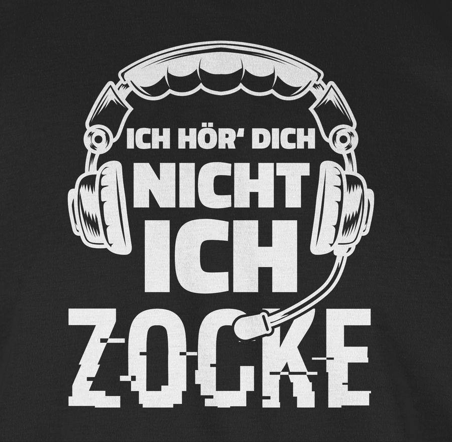 Shirtracer Ich hör dich nicht ich zocke Headset Glitch Weiß: Tshirt Gym Bag Shirtracer Preisnachlass