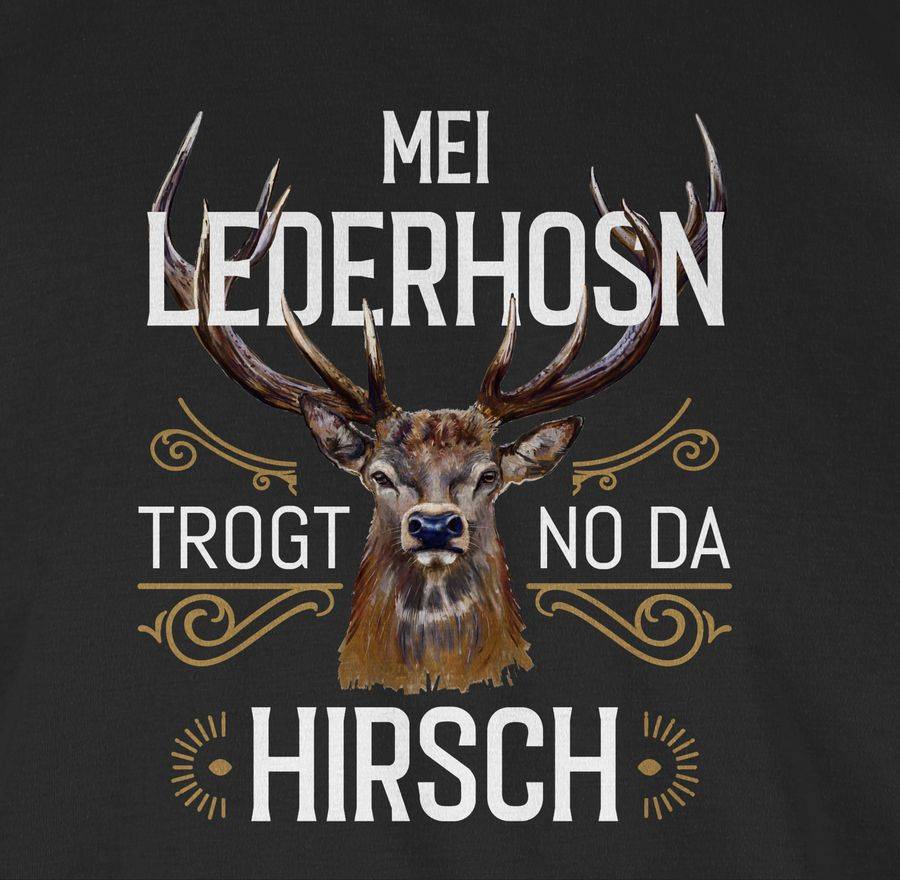 Shirtracer Mei Lederhosn trogt no da Hirsch - weiß braun: Tshirt Gym Bag Shirtracer Bestseller
