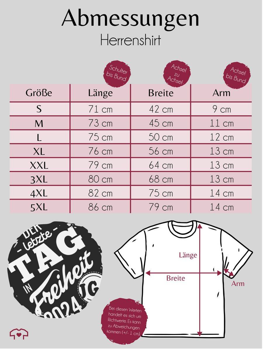 Shirtracer Der letzte Tag in Freiheit 2024 Shirts & Mehr Shirtracer Neueste Stile