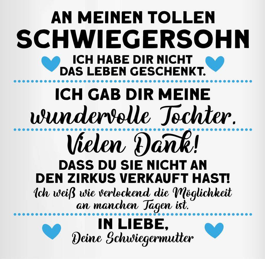 Shirtracer An meinen tollen Schwiegersohn Shirts & Mehr Shirtracer Vierteljährliche Förderung