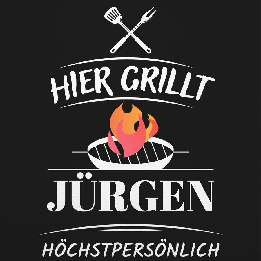Shirtracer Hier grillt Name höchstpersönlich - Lustiges Geschenk Papa Vatertag Geburtstag: Shirtracer Fabrikladen