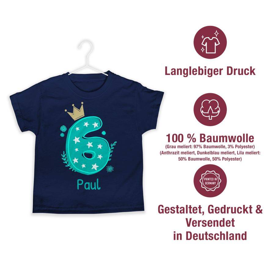 Shirtracer 6 mit Krone und Name: Tshirt Gym Bag Shirtracer Bestseller