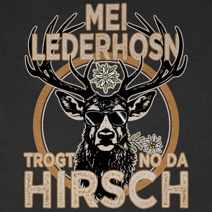 Shirtracer Trachten Outfit Lederhose Spruch Trägt der Hirsch: Tshirt Gym Bag Shirtracer Tiefpreis