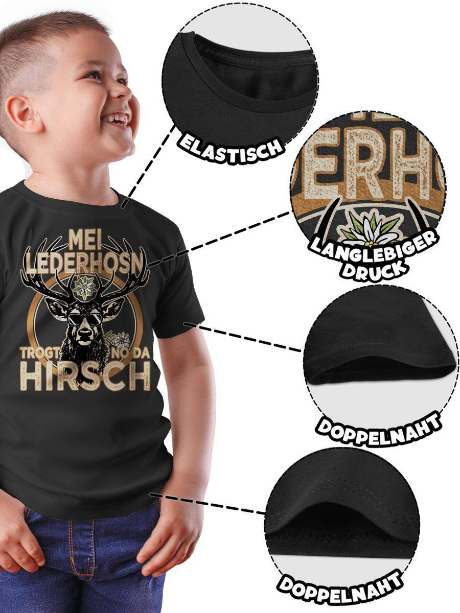 Shirtracer Trachten Outfit Lederhose Spruch Trägt der Hirsch: Tshirt Gym Bag Shirtracer Tiefpreis