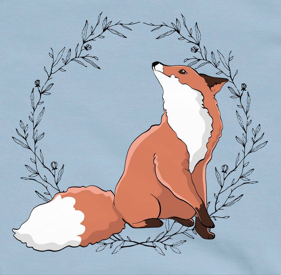 Shirtracer Fuchs mit Blumenkranz: Tshirt Rucksack Shirtracer zollfrei