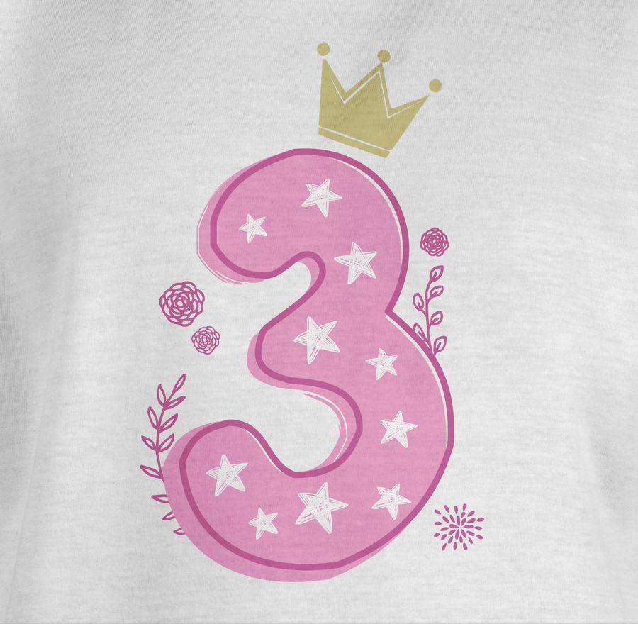 Shirtracer Dritter Mädchen Krone Sterne: T-Shirt Turnbeutel Shirtracer Fabrikverkauf