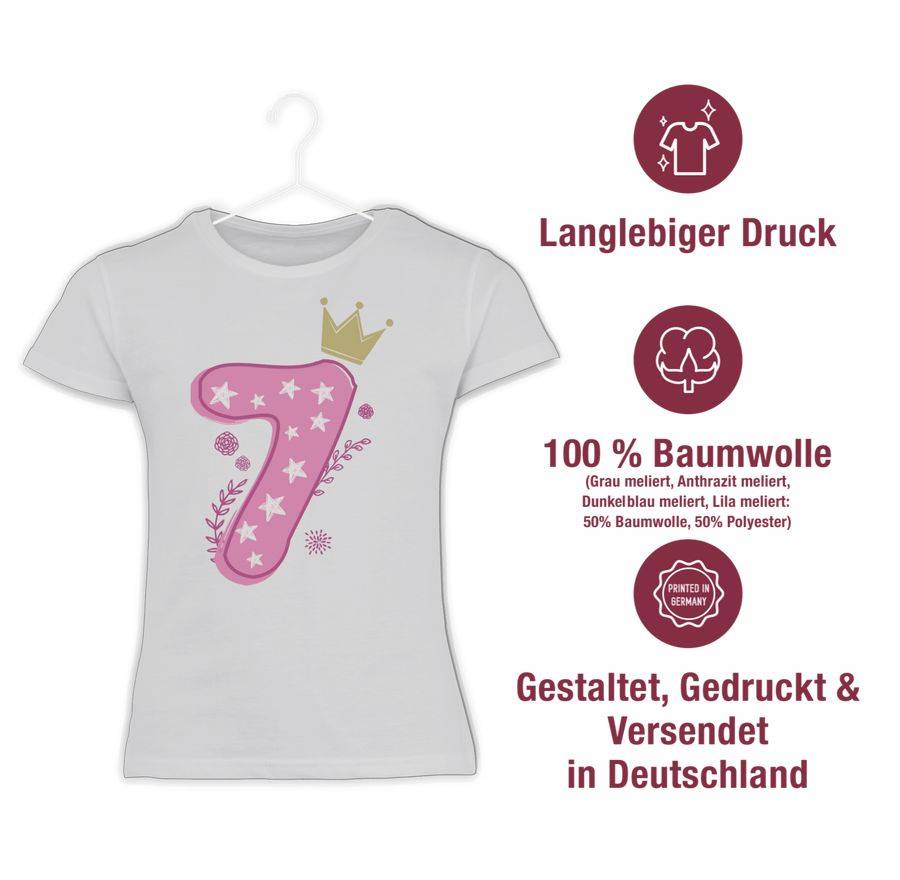 Shirtracer Siebter Mädchen Krone Sterne Shirts & Mehr Shirtracer Fabrikpreis