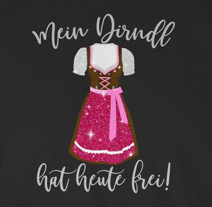 Shirtracer Mein Dirndl hat heute frei - Glitzer Optik: T-Shirt Turnbeutel Shirtracer Günstig kaufen