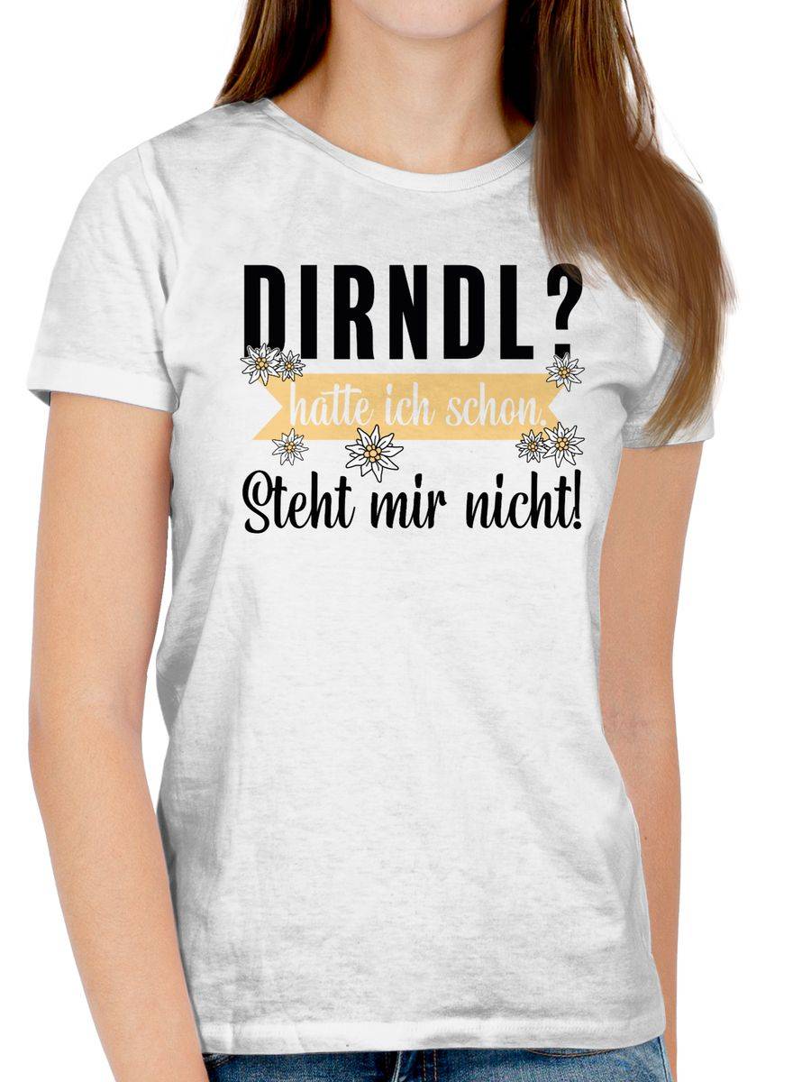 Shirtracer Dirndl - hatte ich schon steht mir nicht - schwarz: Tshirt Gym Bag Shirtracer Großer Ausverkauf