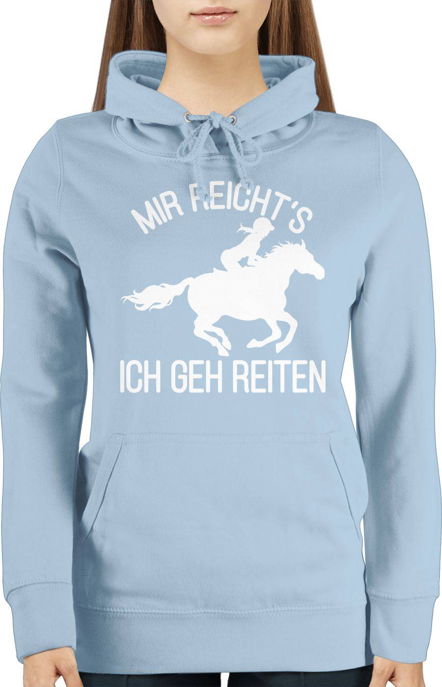 Shirtracer Mir reicht's ich geh reiten mit Pferd und Reiterin - weiß: T-Shirt Turnbeutel Shirtracer Online Shopping