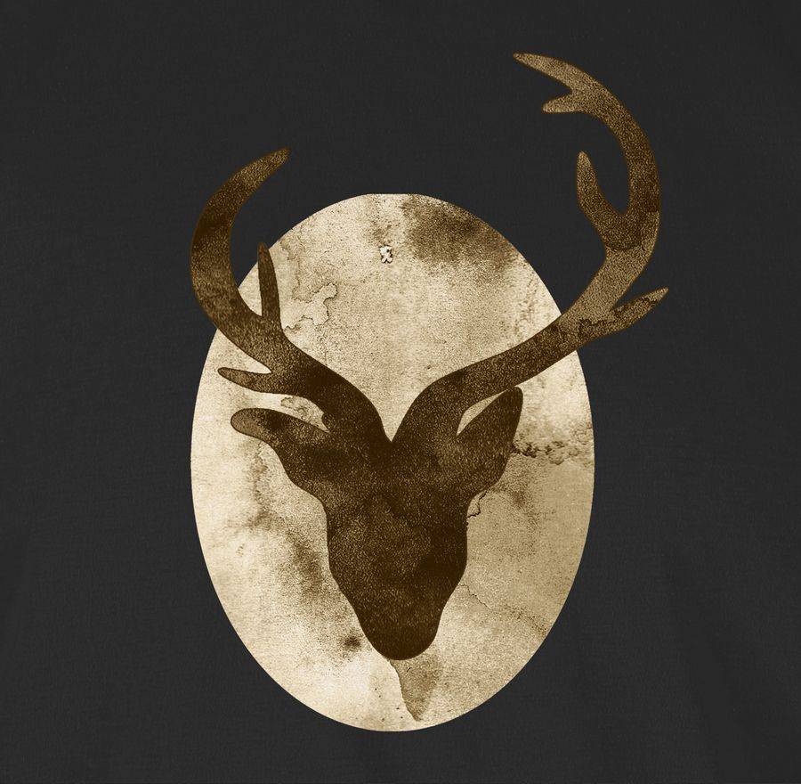 Shirtracer Hirsch - Aquarellsilhouette: T-Shirt Turnbeutel Shirtracer Kauf eins, bekomm eins gratis