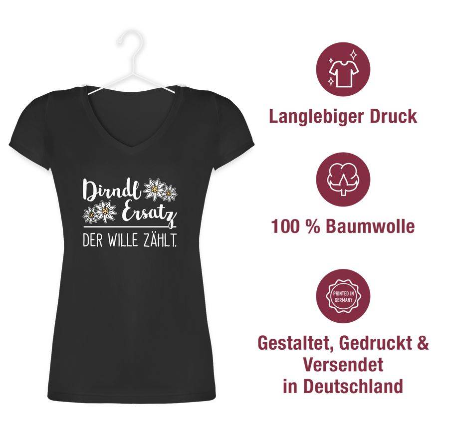 Shirtracer Dirndl Ersatz der Wille zählt - weiß Shirts & Mehr Shirtracer Wochenangebot
