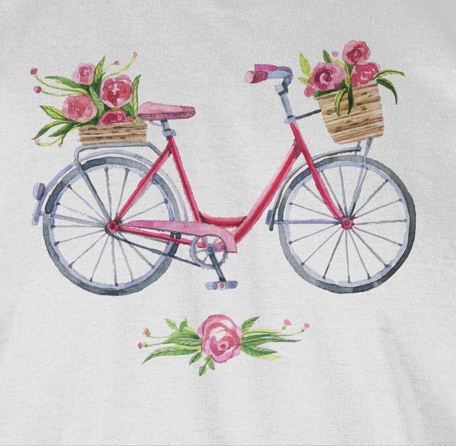 Shirtracer Vintage Fahrrad Wasserfarbe Blumen Shirts & Mehr Shirtracer Zeitbegrenzte Promotion