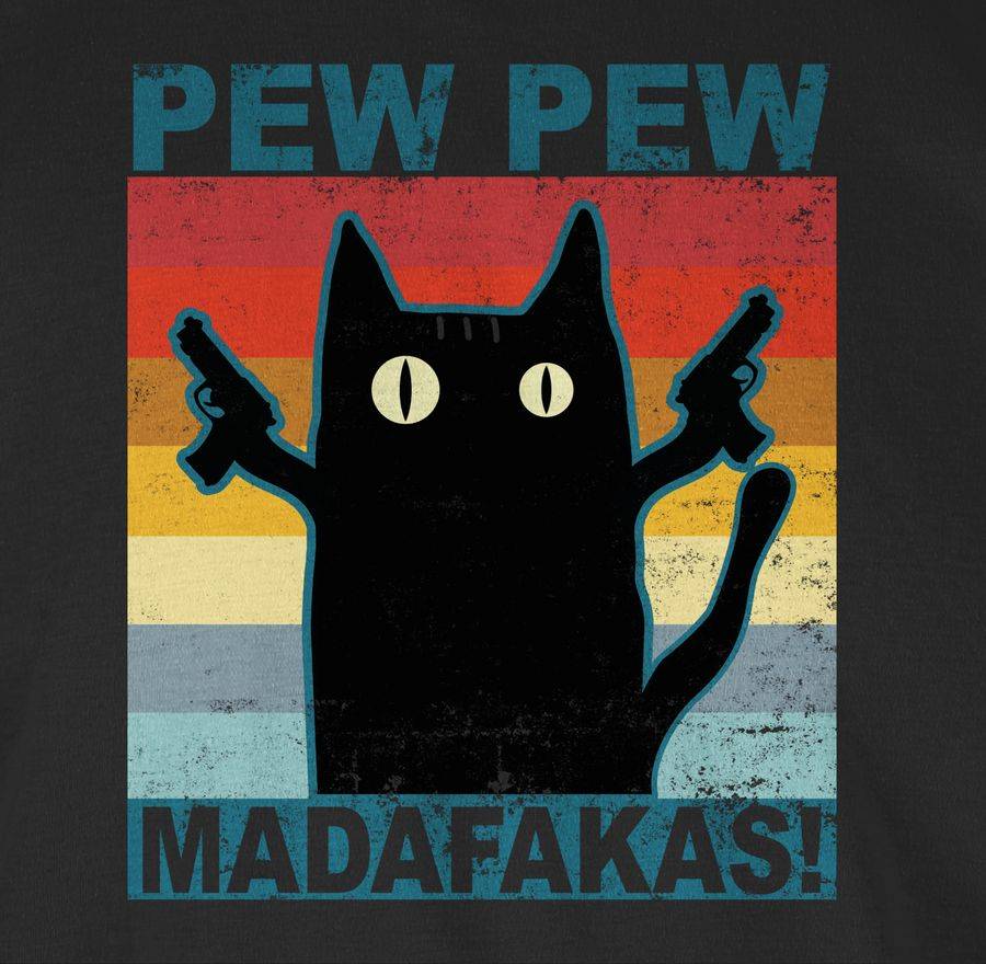 Shirtracer Pew Pew Madafakas Katze Vintage: T-Shirt Gym Bag Shirtracer Bis zu 50% Rabatt