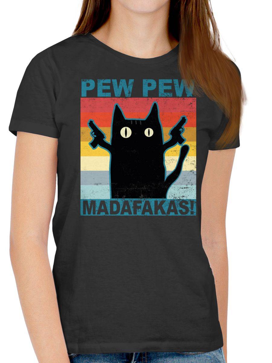 Shirtracer Pew Pew Madafakas Katze Vintage: T-Shirt Gym Bag Shirtracer Bis zu 50% Rabatt