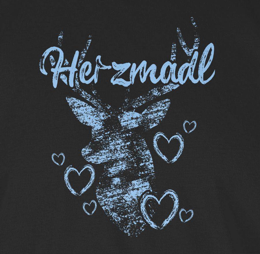 Shirtracer Herzmadl mit Hirsch und Herzen - hellblau: T-Shirt Turnbeutel Shirtracer Bis zu 55% Rabatt