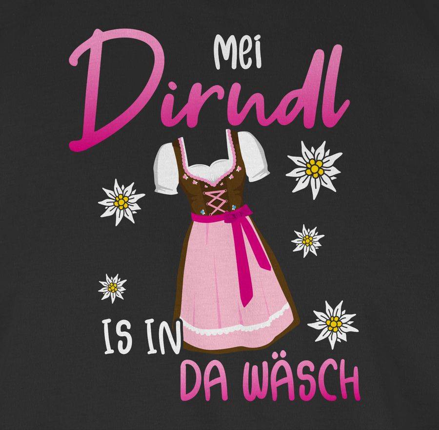 Shirtracer Mei Dirndl is in da Wäsch Edelweiss Weiss Shirts & Mehr Shirtracer Nur noch ein Tag übrig