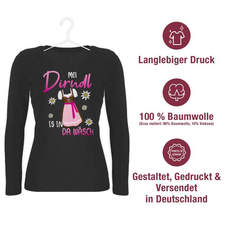 Shirtracer Mei Dirndl is in da Wäsch Edelweiss Weiss Shirts & Mehr Shirtracer Nur noch ein Tag übrig
