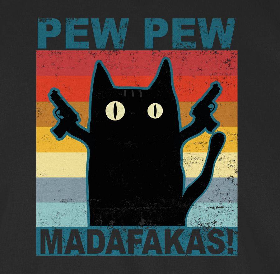 Shirtracer Pew Pew Madafakas Katze Vintage: T-Shirt Gym Bag Shirtracer Kostenloser Versand international
