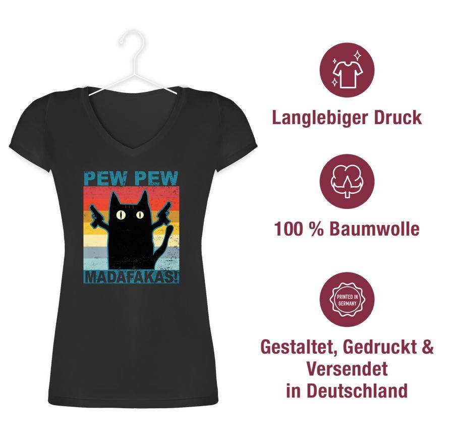 Shirtracer Pew Pew Madafakas Katze Vintage: T-Shirt Gym Bag Shirtracer Kostenloser Versand international